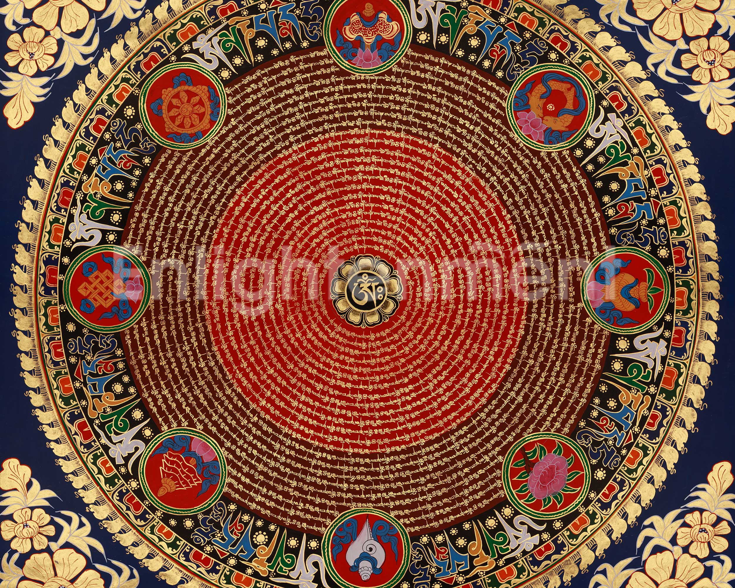 Tibetan Art of Mantra Mandala | Buddhist Meditation Artwork with Traditional Symbolism