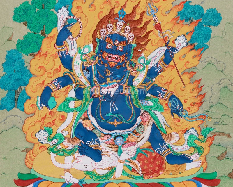 Six-Armed Mahakala Thangka | Protector of Wisdom and Compassion