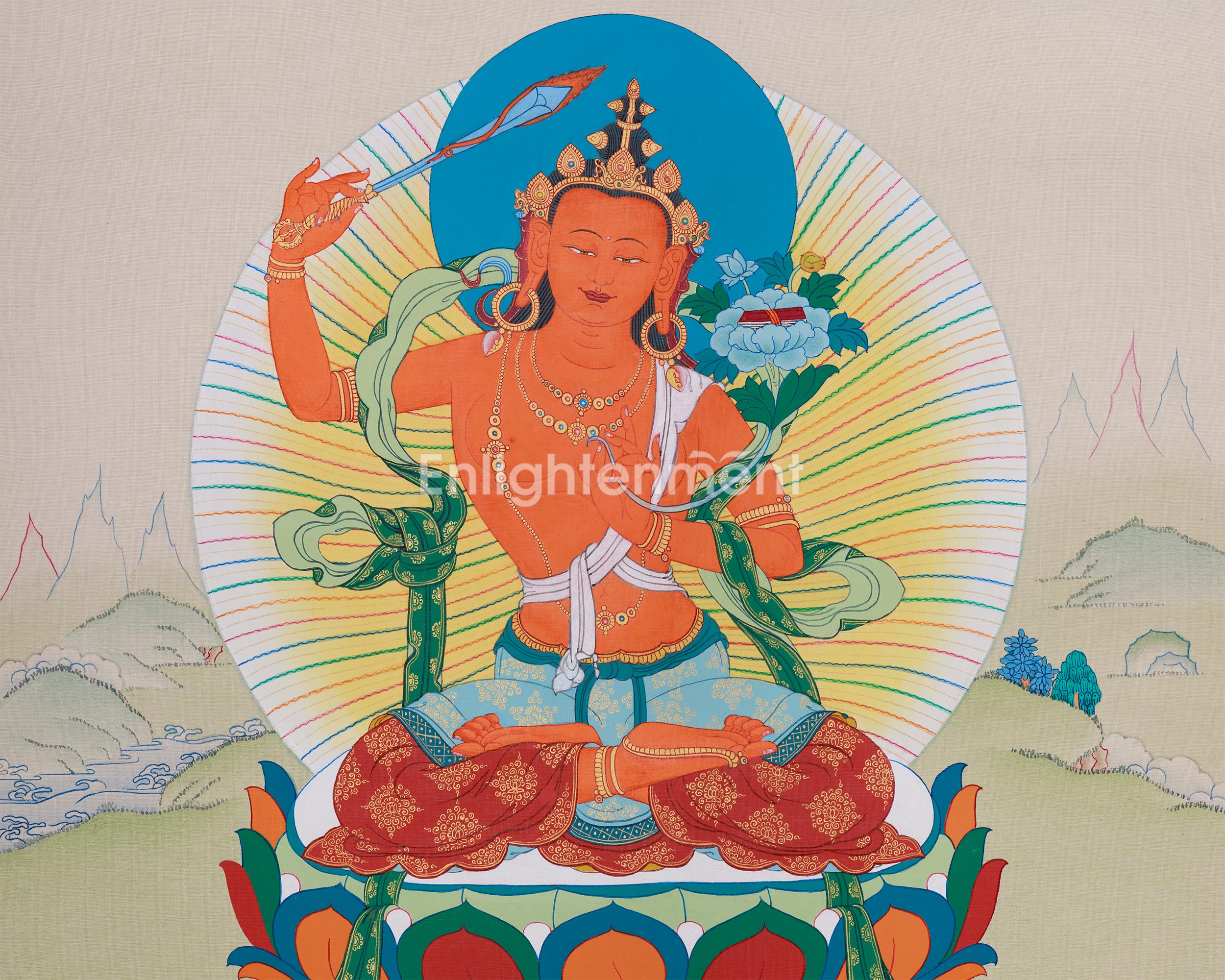Tibetan Manjushri, Wisdom Deity | Bodhisattva of Knowledge