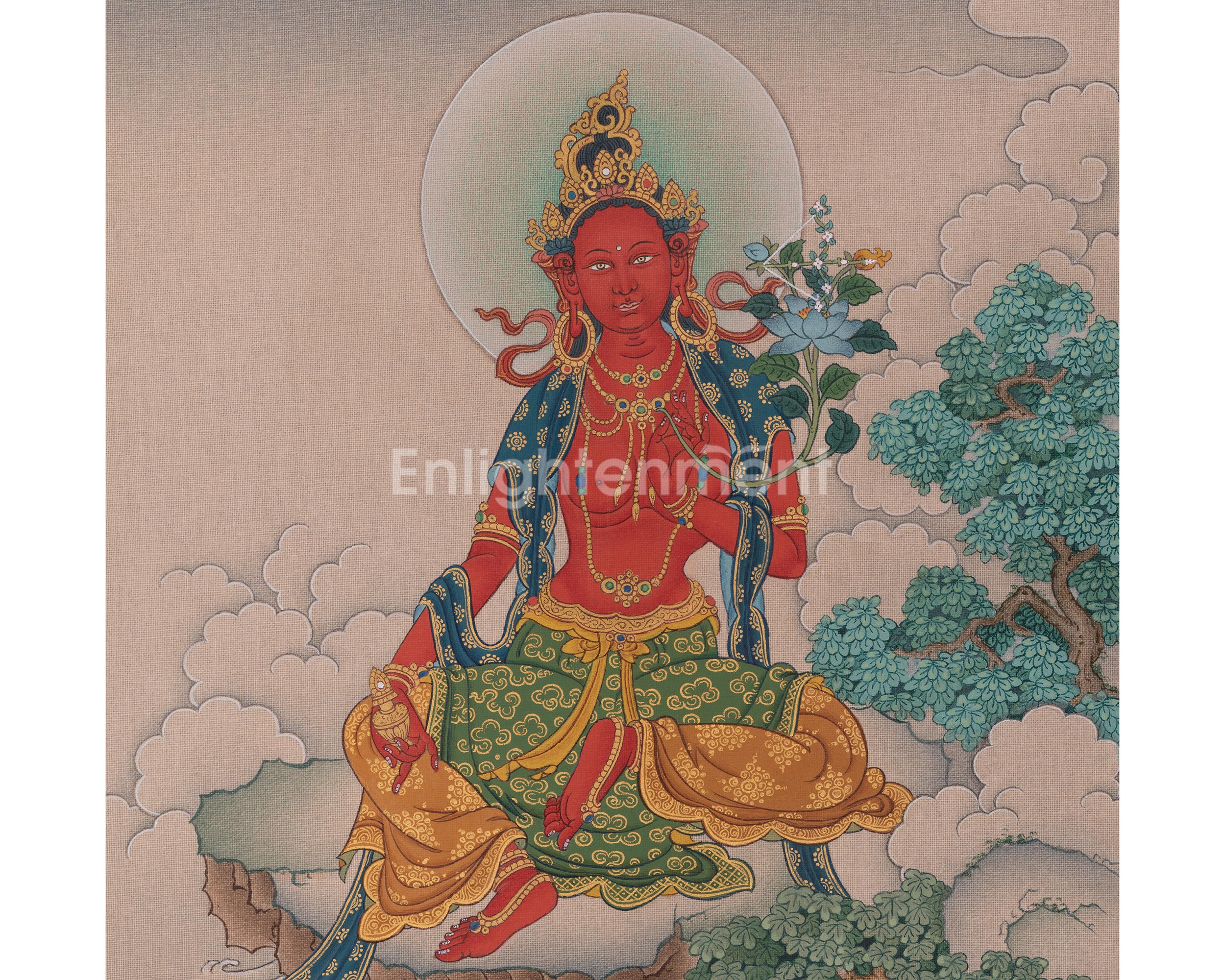 Red Tara Buddhist Art | Embodies The Power of Magnetization, and Transformation