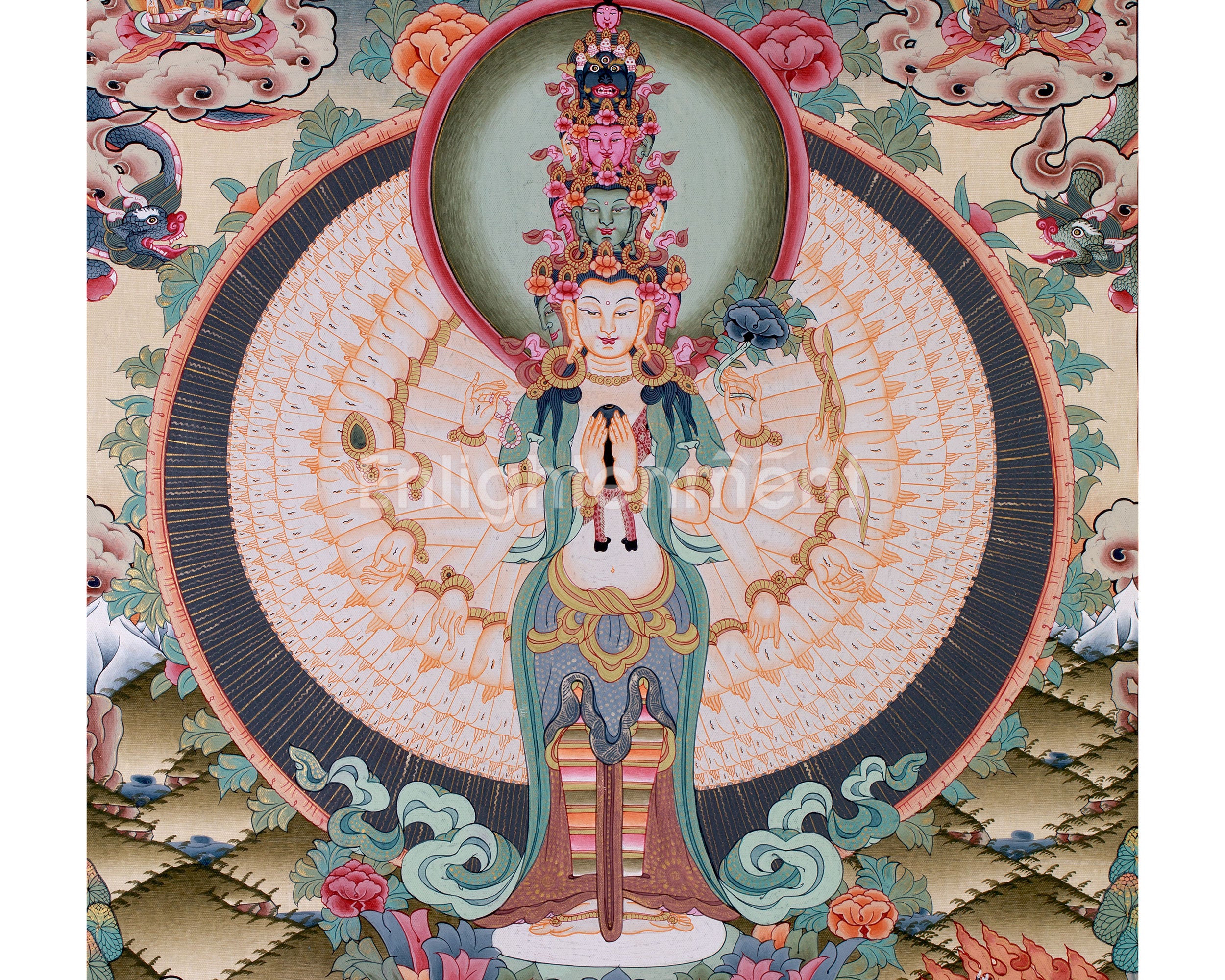 Thousand-Arms Avalokiteshvara Painting | Bodhisattva of Compassion and Mercy