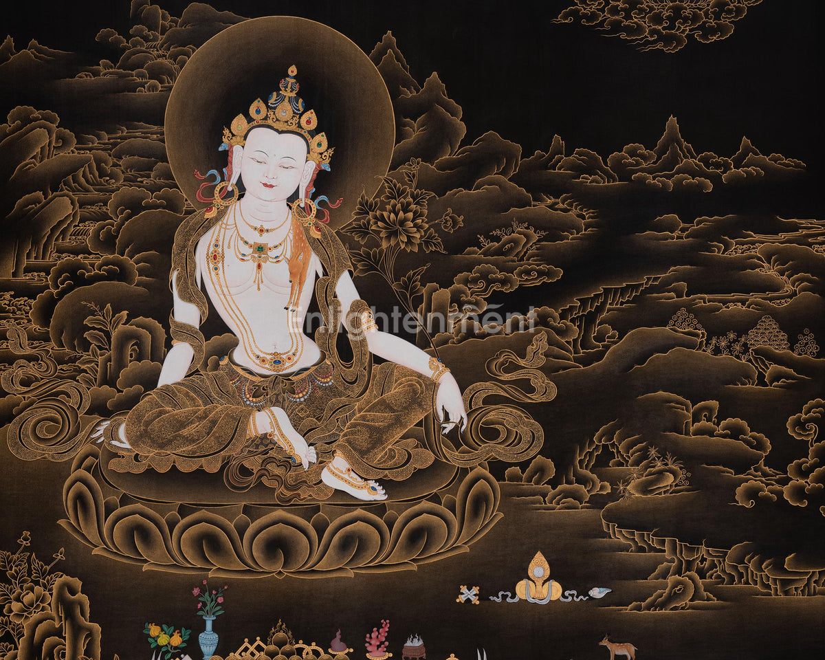 Two Armed Chenrezig with Amitabha Buddha | Revered Embodiment of Boundless Compassion
