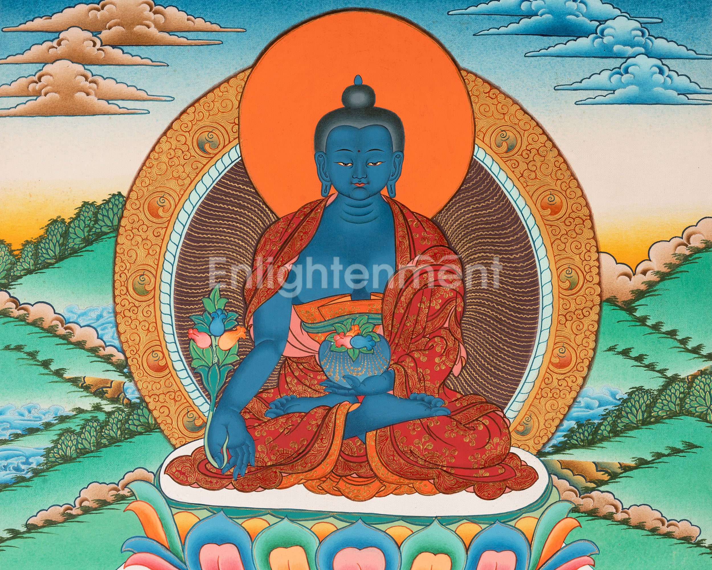 Medicine Buddha | Healing Buddha Thangka | Traditional Tibetan Paint