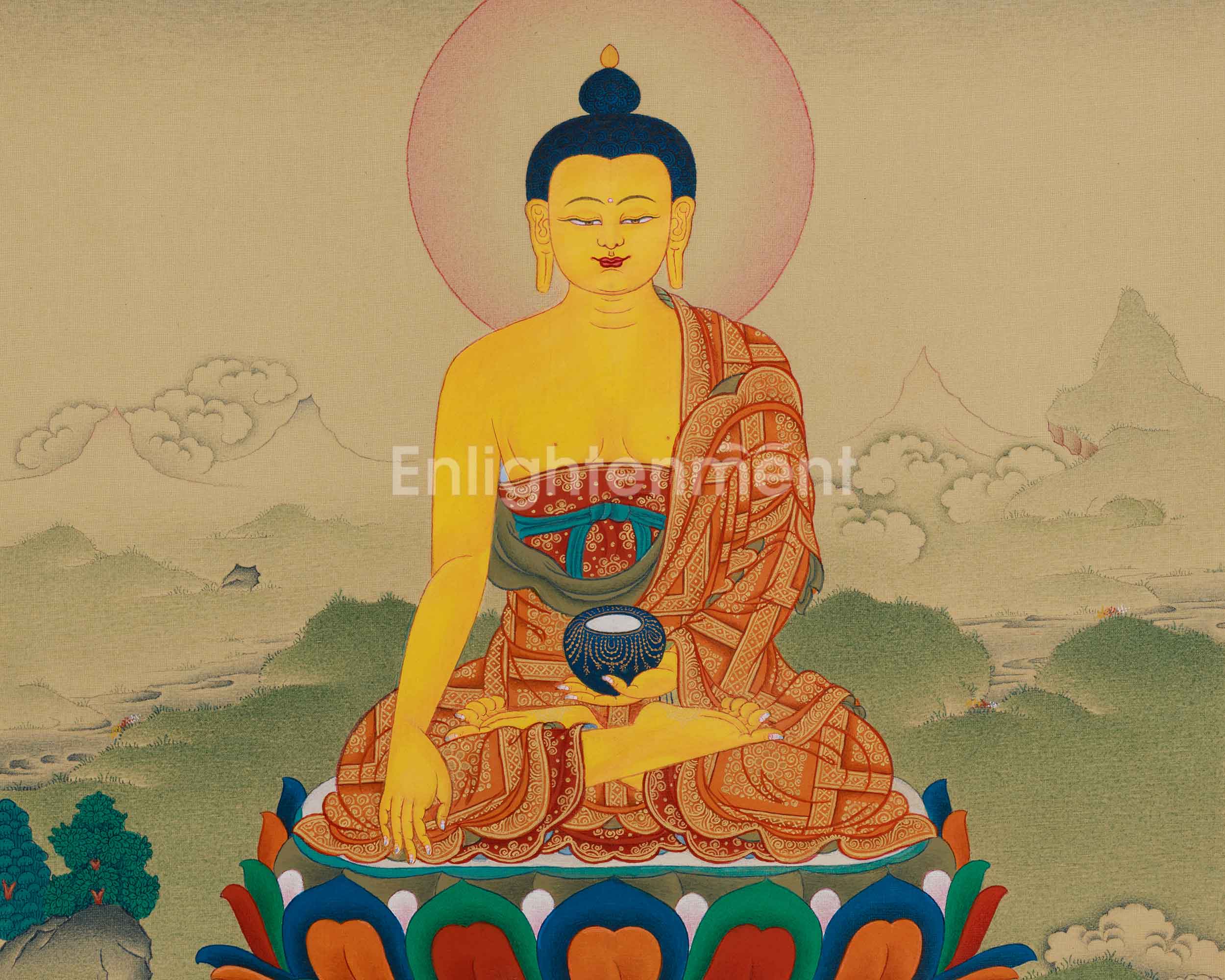 Hand-Painted Thangka Of Shakyamuni Buddha | Buddhist Thangka