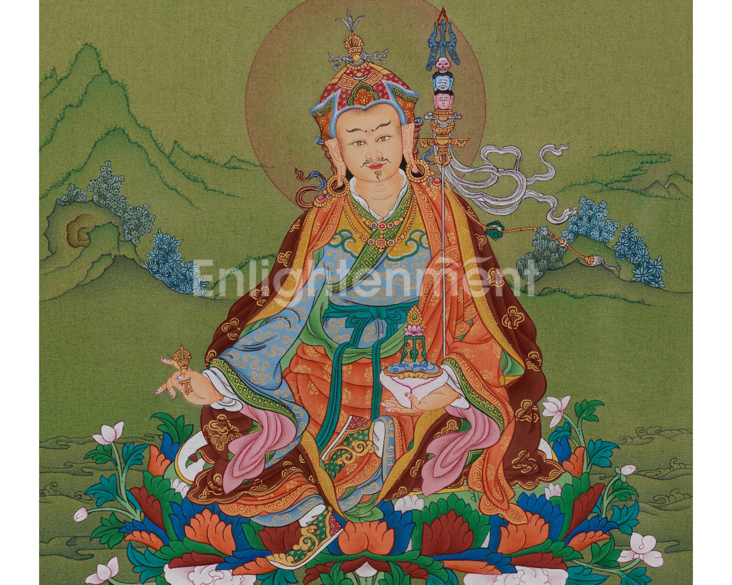 Wisdom Deity Guru Rinpoche Thangka | The Lotus Born Master