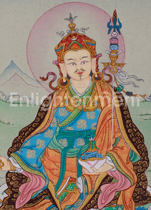 Lotus Born Buddha, Guru Rinpoche Thangka | Hand-Painted Padmasambhava Art