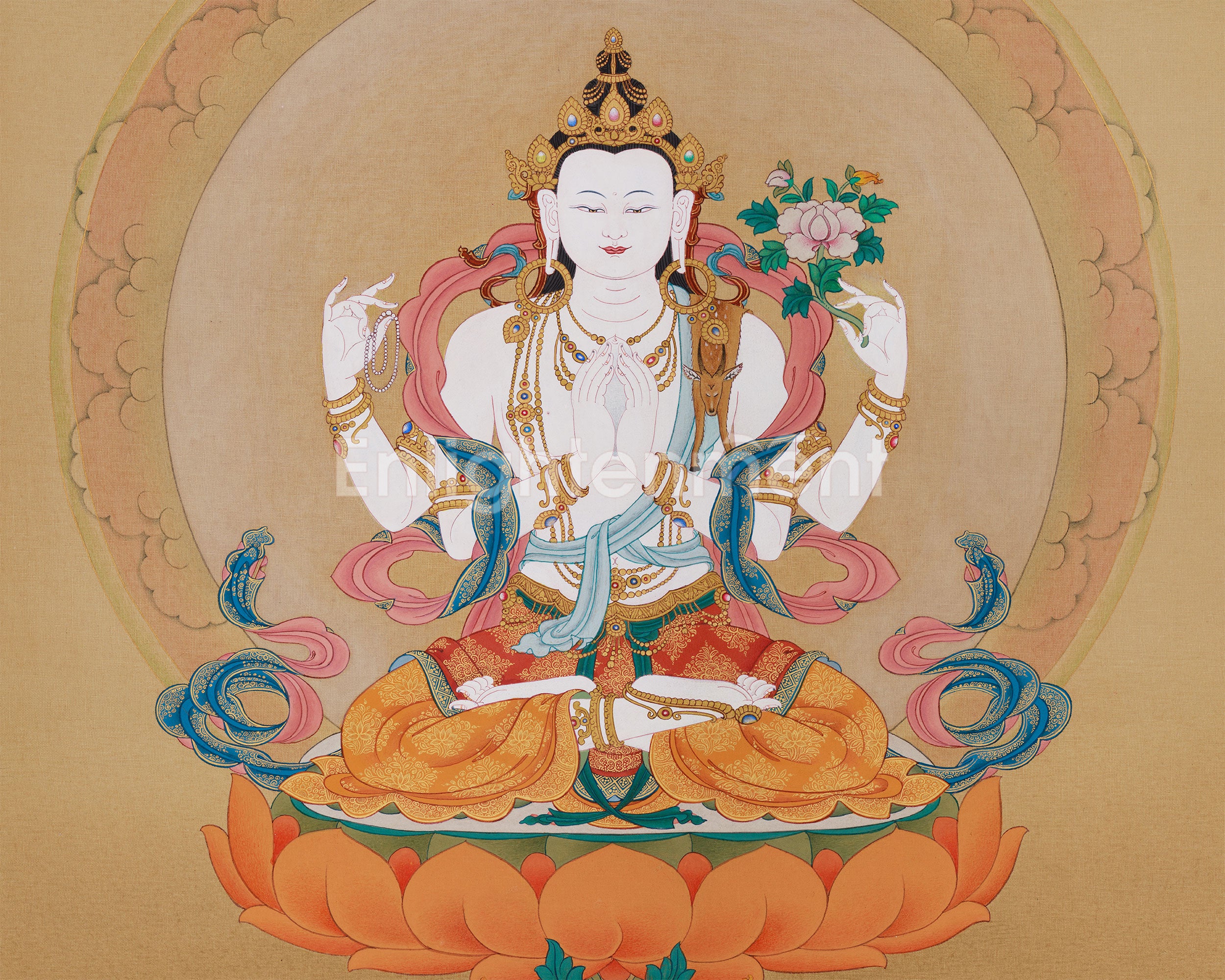 Compassion Buddha Avalokiteshvara Thangka | A Sacred Masterpiece of Infinite Mercy