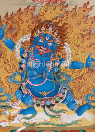 Bhutadamara Vajrapani Thangka | The Wrathful Protector of Tibetan Buddhism