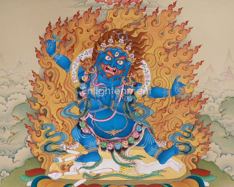 Bhutadamara Vajrapani Thangka | The Wrathful Protector of Tibetan Buddhism