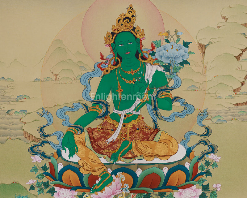 Green Tara Thangka | The Compassionate Protector and Savior