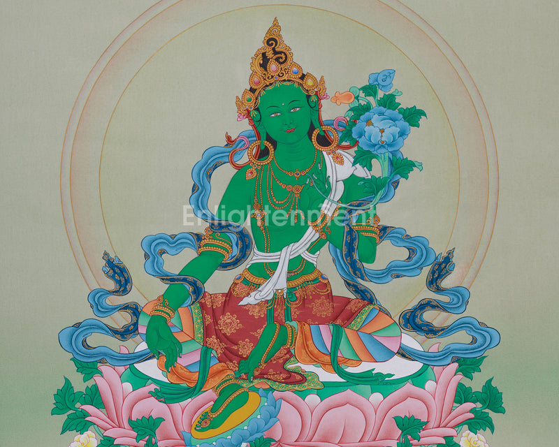 Arya Tara Thangka | Hand-Painted Deity of Compassion and Swift Protection