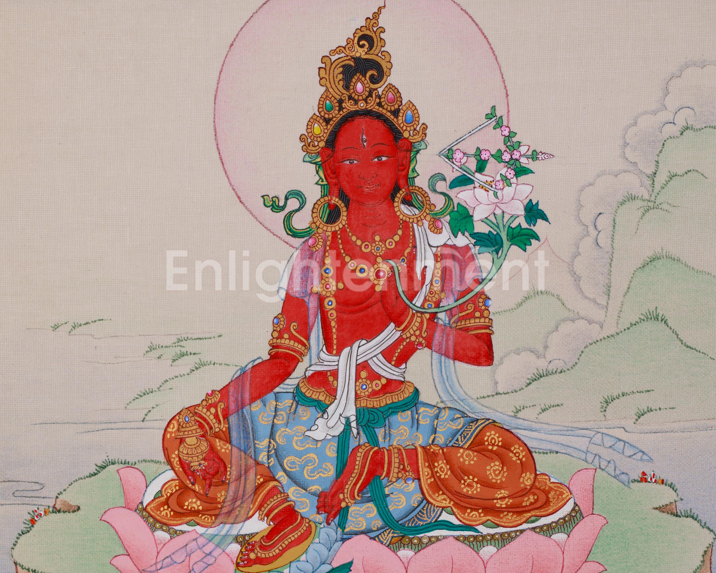 Buddhist Red Tara Thangka | Goddess Who Bestows Power and Wisdom