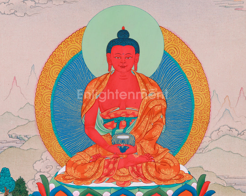 Dhyani Buddha Amitabha Thangka | A Beacon of Infinite Light and Compassionate Wisdom