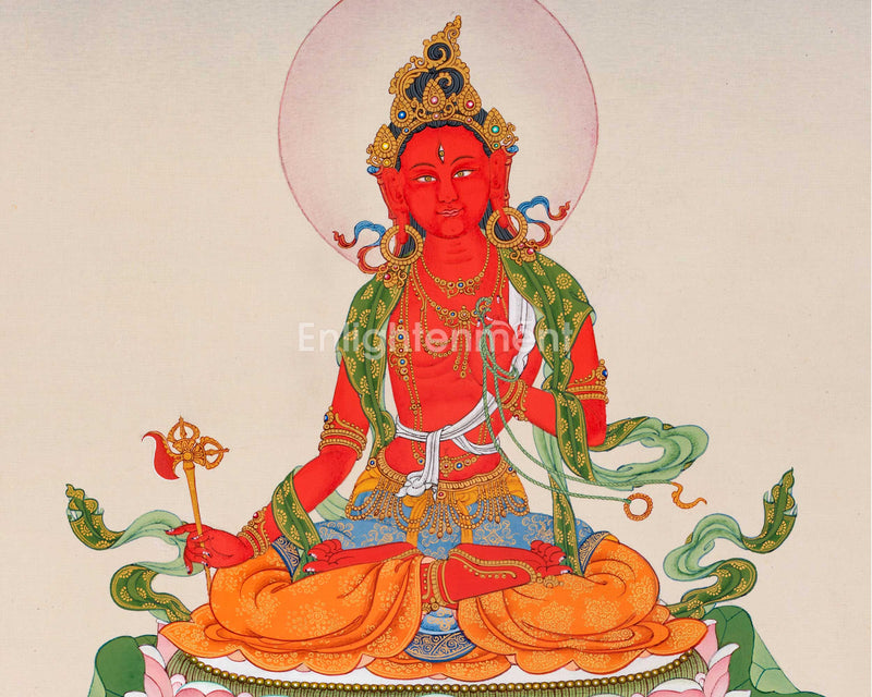 Divine Feminine, Red Tara Thangka | Traditional Tibetan For Wall Hanging Decoration