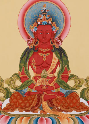 Amitayus Buddha of Infinite Light | Tibetan Longevity Thangka