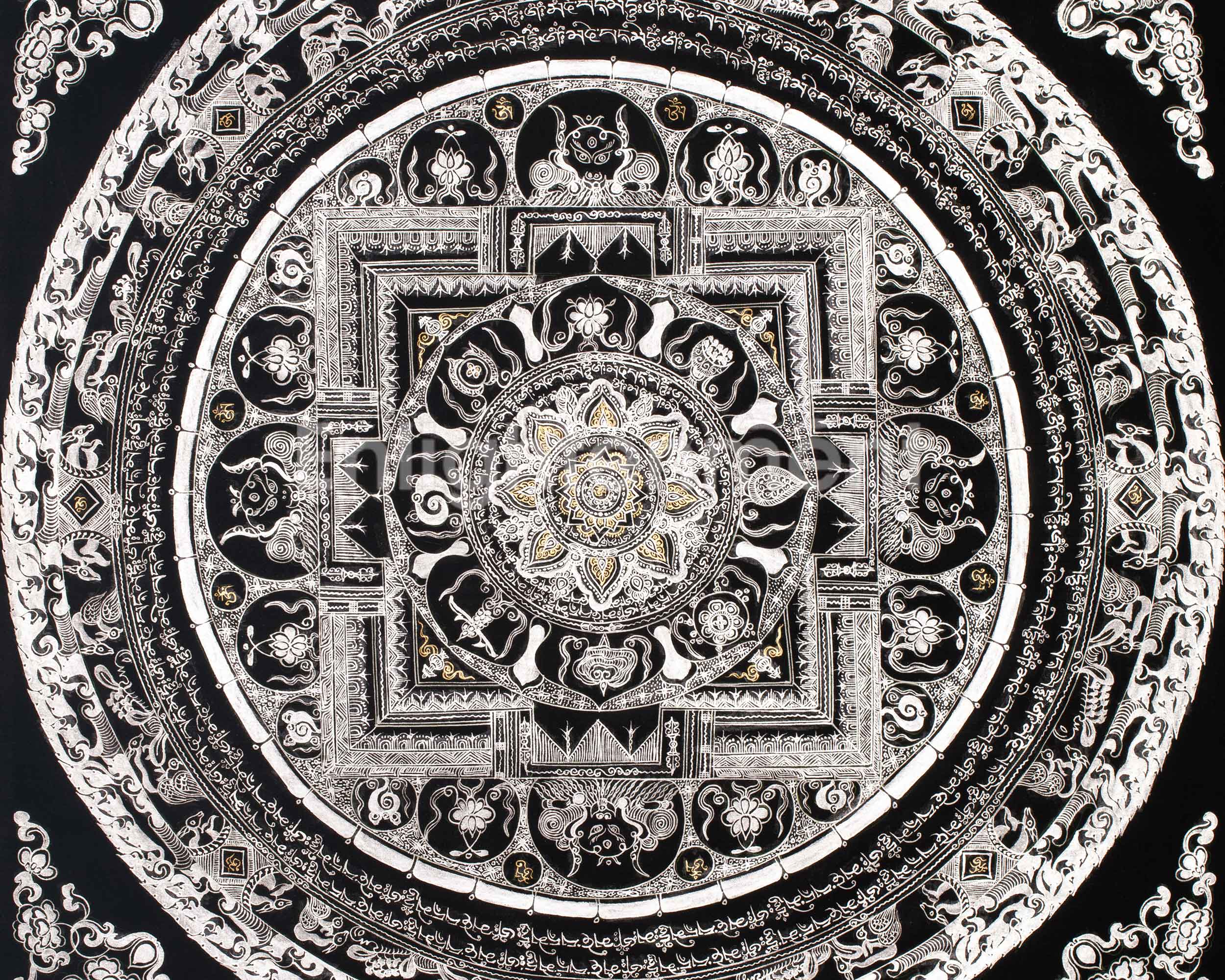 Buddhist Mantra Mandala Thangka | Mandala for Meditation and Protection