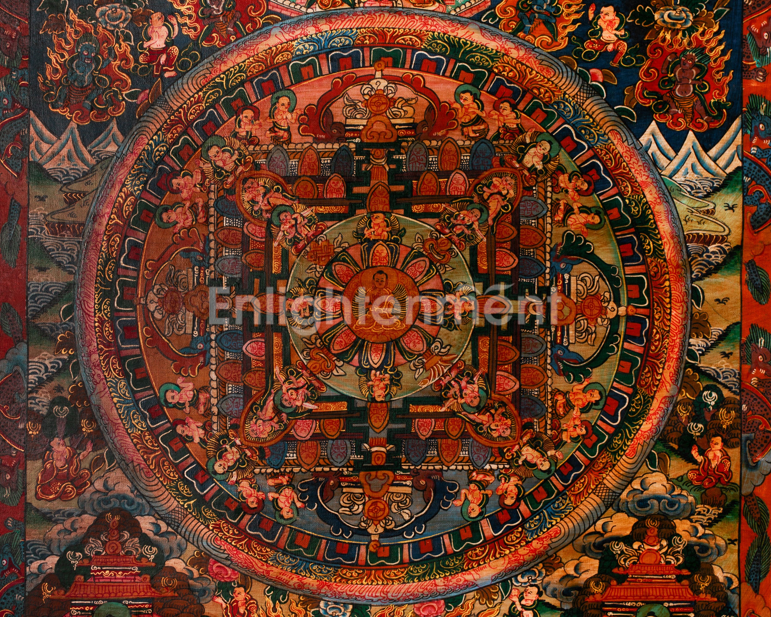 Dipankara (Buddha of Past) Mandala Thangka | Celestial Beings