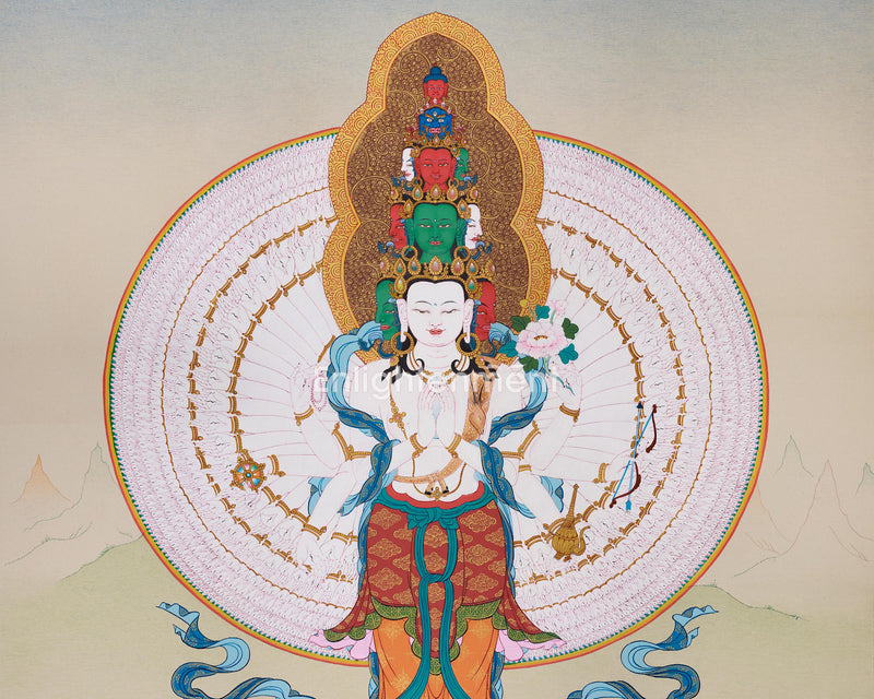 Buddha Avalokiteshvara Thangka | Bodhisattva of Infinite Compassion