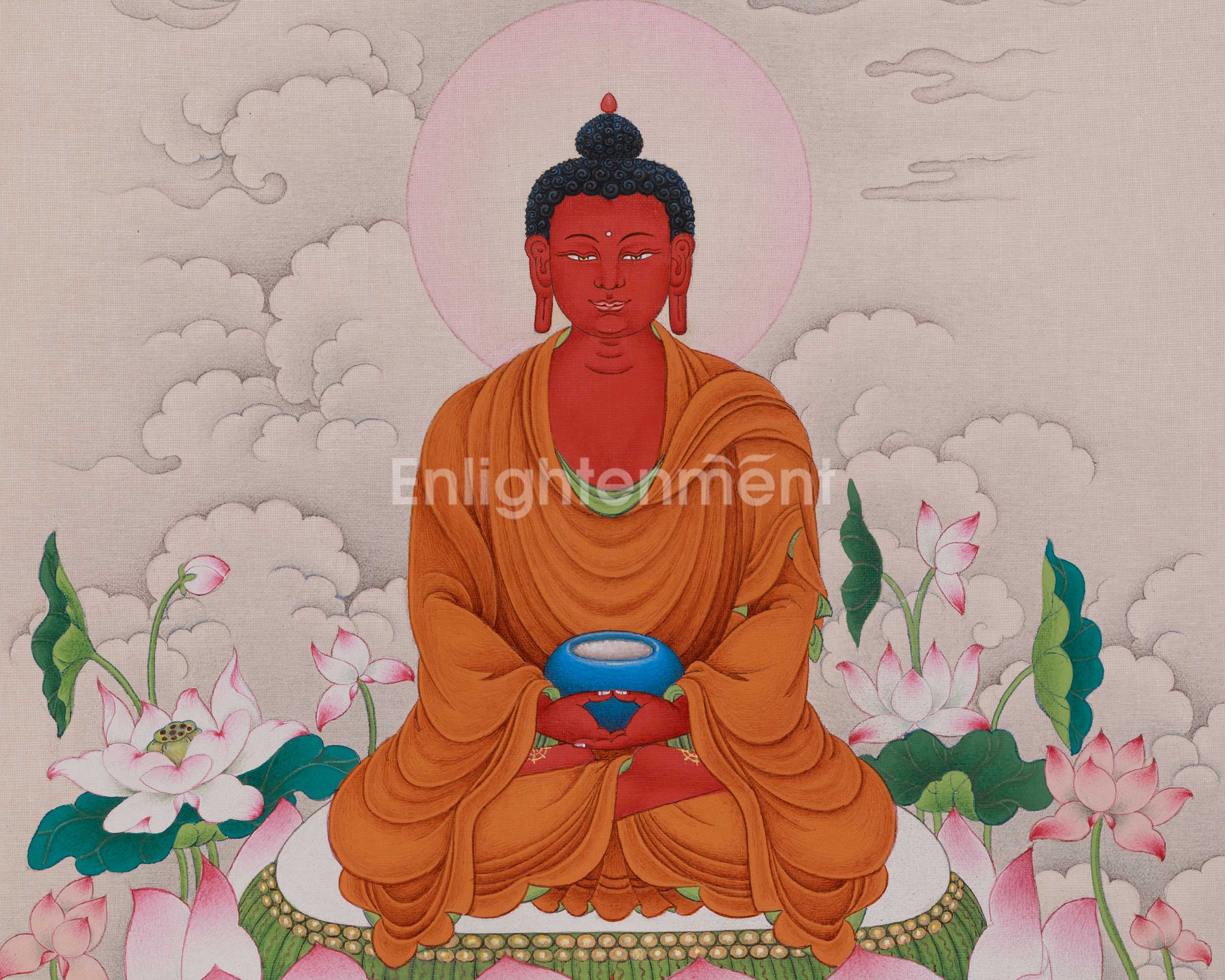 Tibetan Amitabha Buddha Thangka | Sacred Representation of Infinite Light