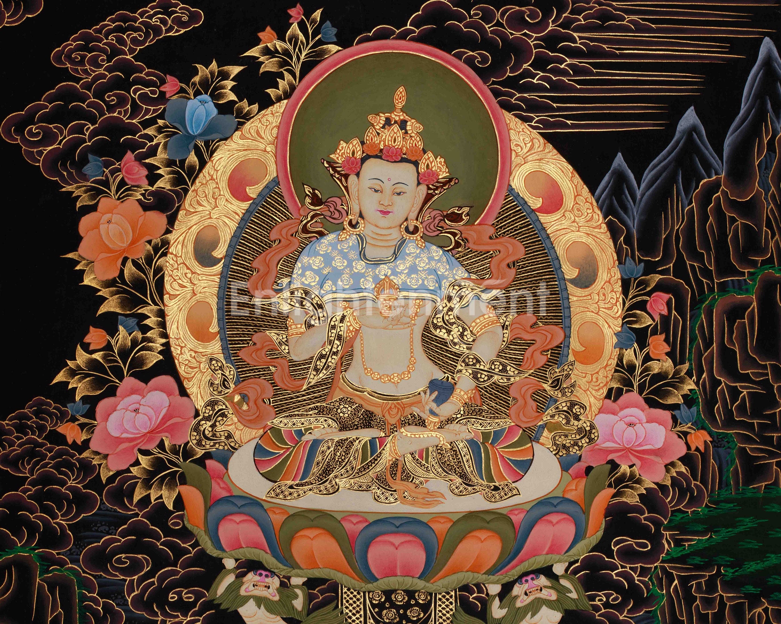 Vajrasattva Tibetan Thangka | Buddhist Purification Deity