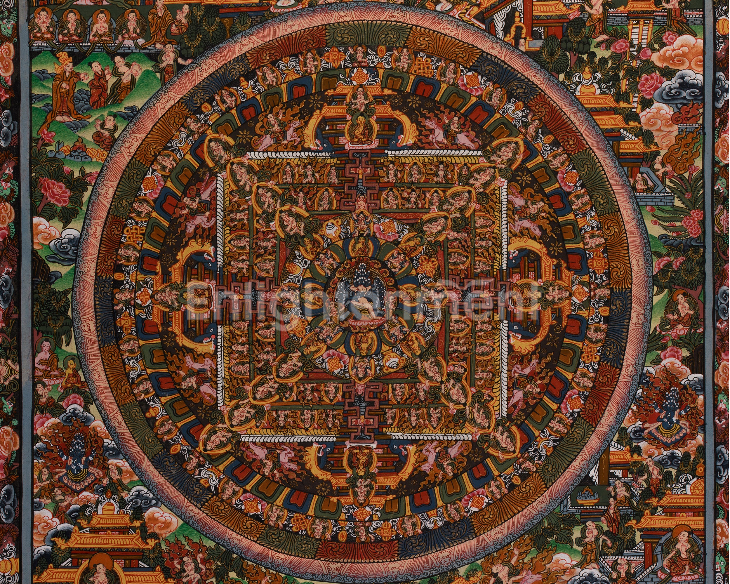 Vintage Yamantaka Mandala | Depicted with Consort