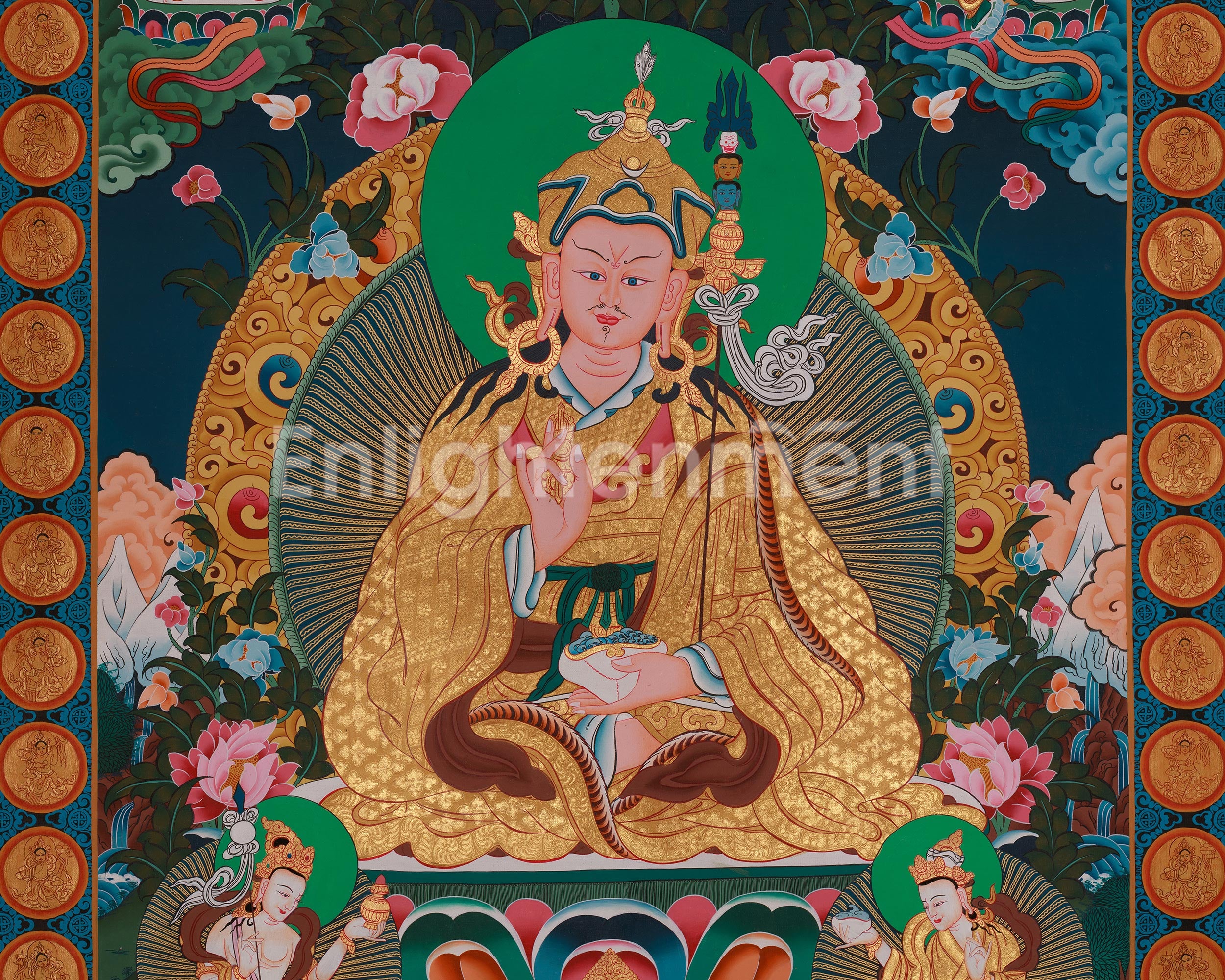 Tibetan deity Guru Rinpoche Thangka | Padmasambhava Thangka