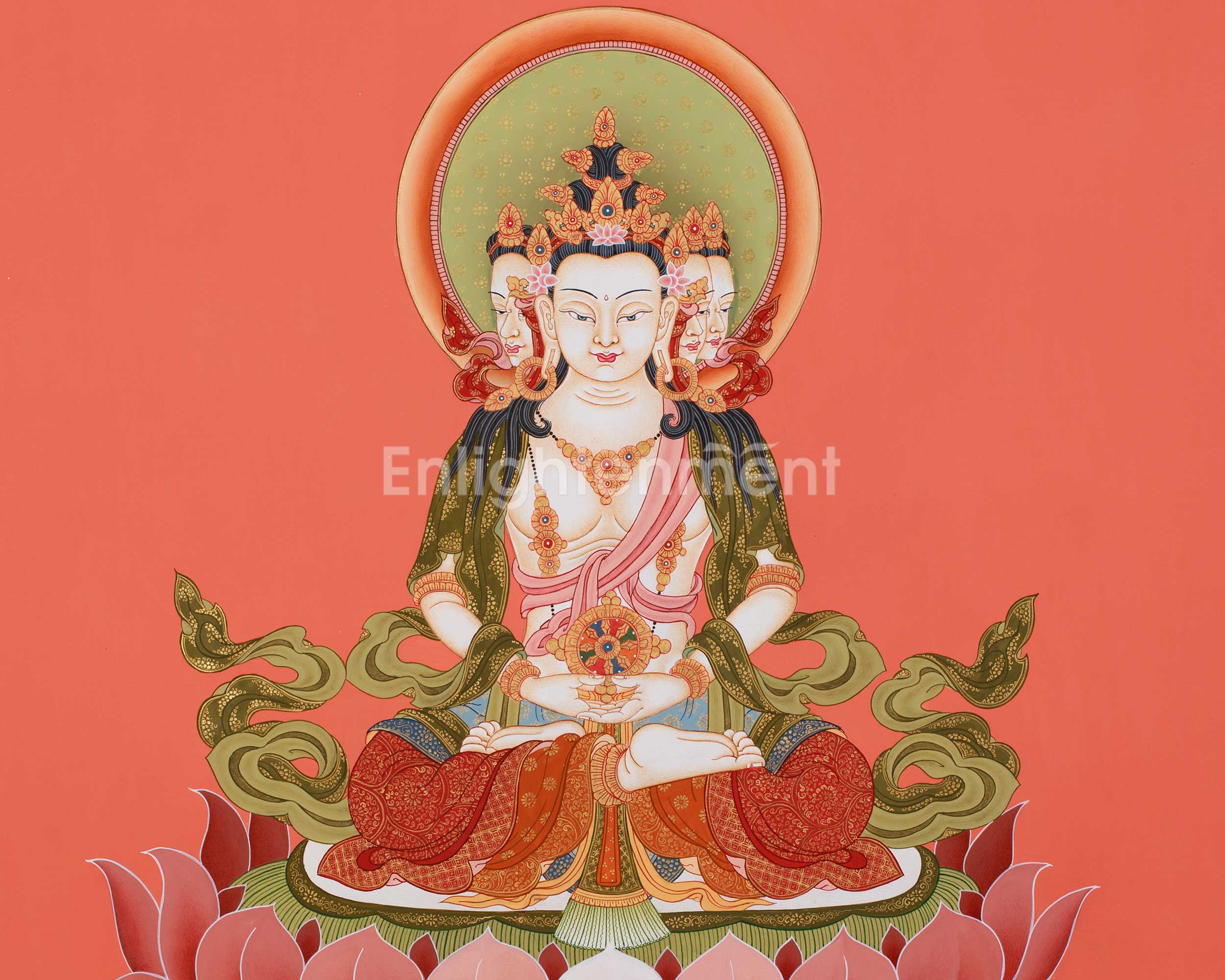 Buddha Vairochana Thangka | Dhyani Buddha of Cosmic Wisdom & Enlightenment