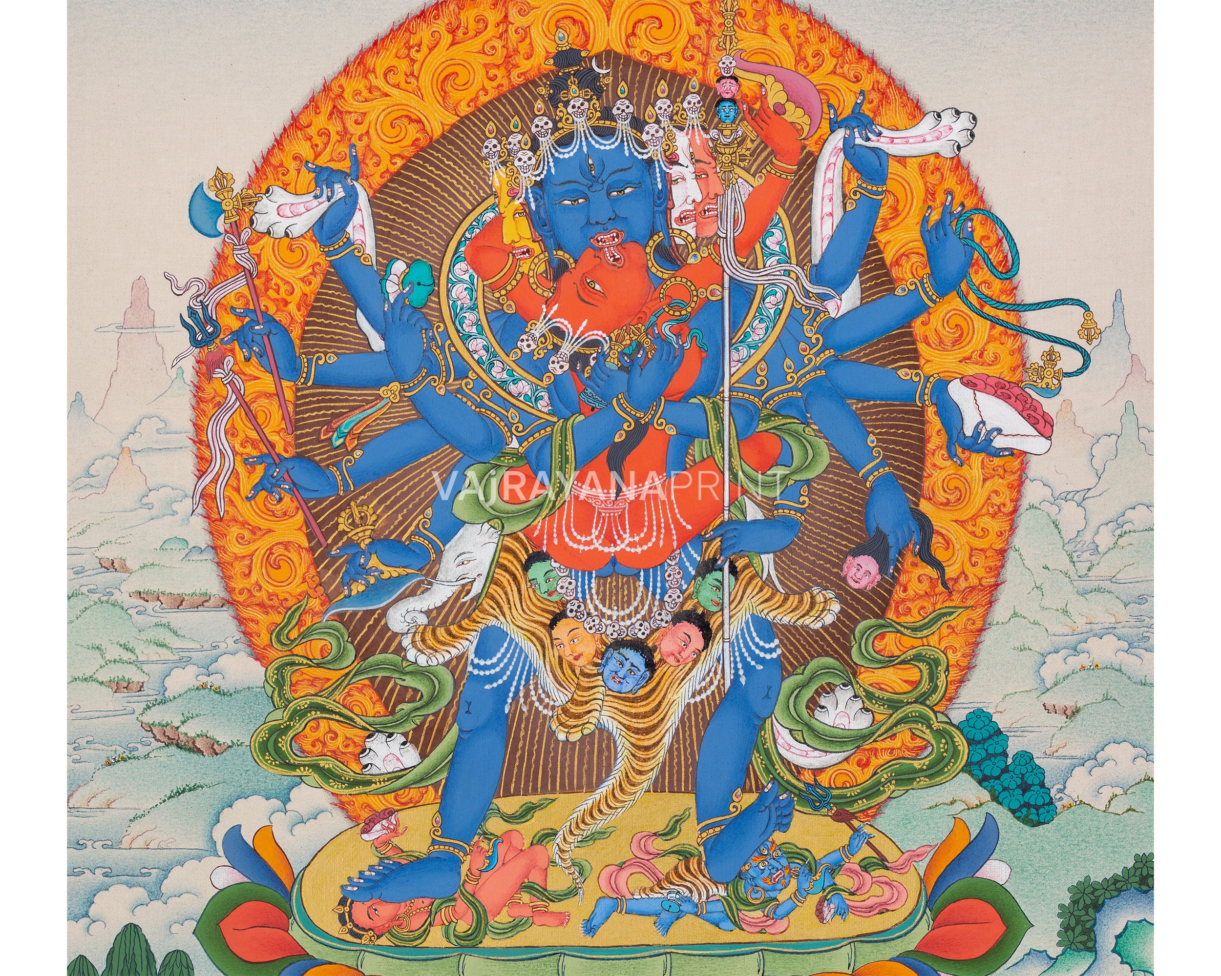 12 Armed Chakrasamvara Prints | Divine Power & Spiritual Transformation
