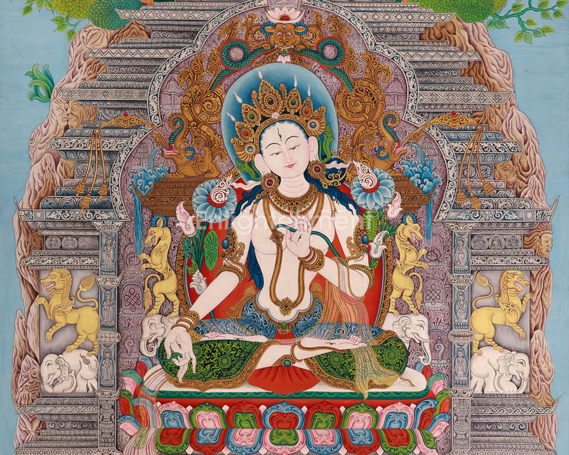 Mother of All Buddhas, White Tara Thangka | Compassion and Protection