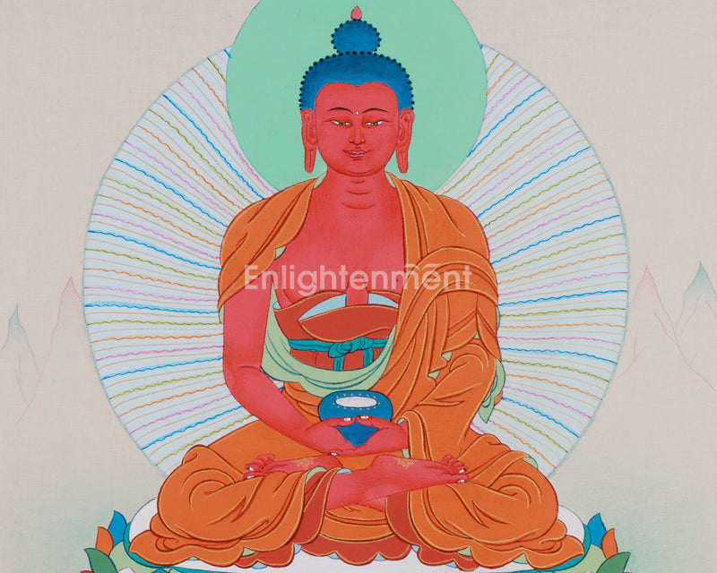 Amitabha Buddha Thangka| Handpainted Small Art