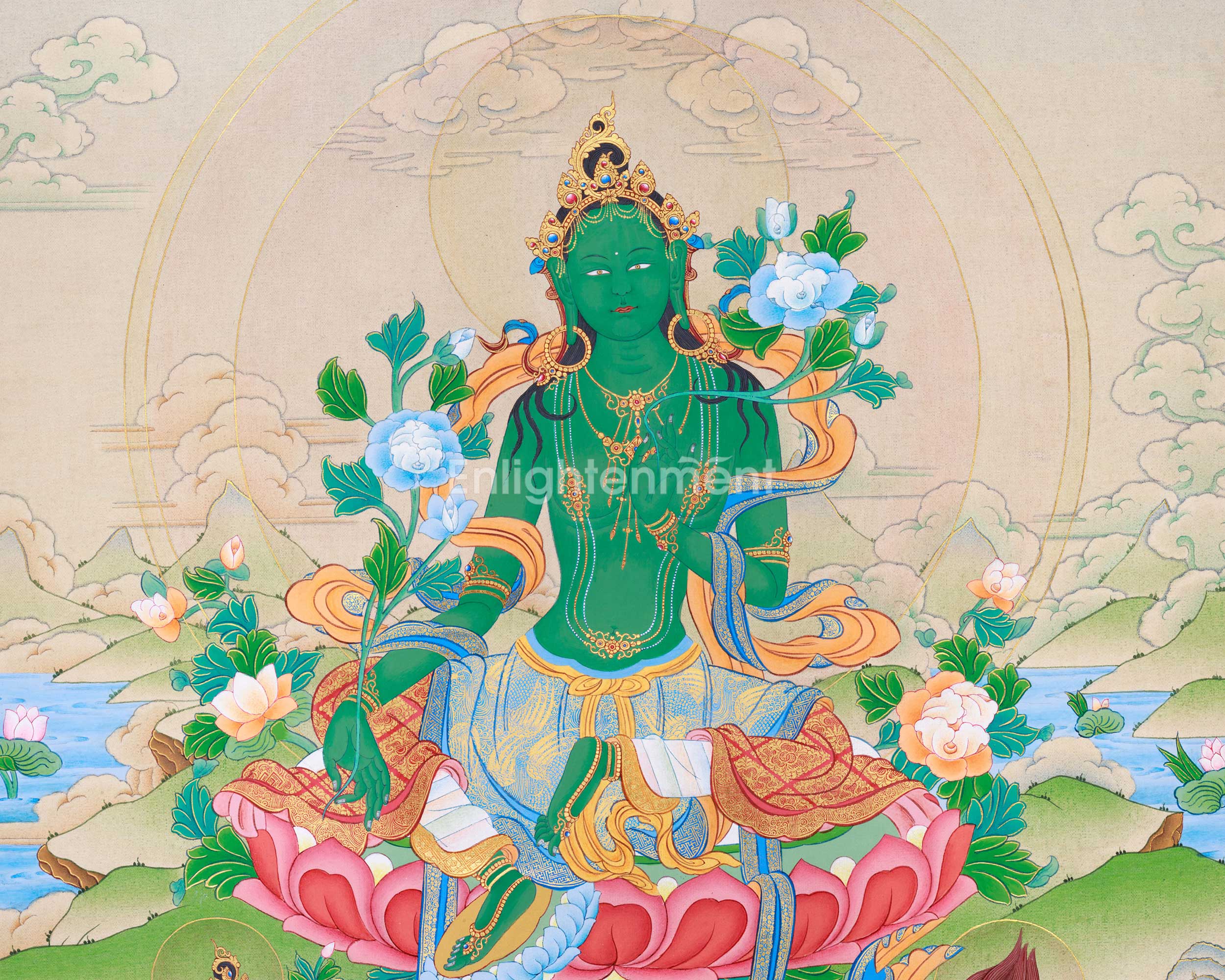 Mother Green Tara Thangka | The Compassionate Mother of Liberation | Traditional Artwork