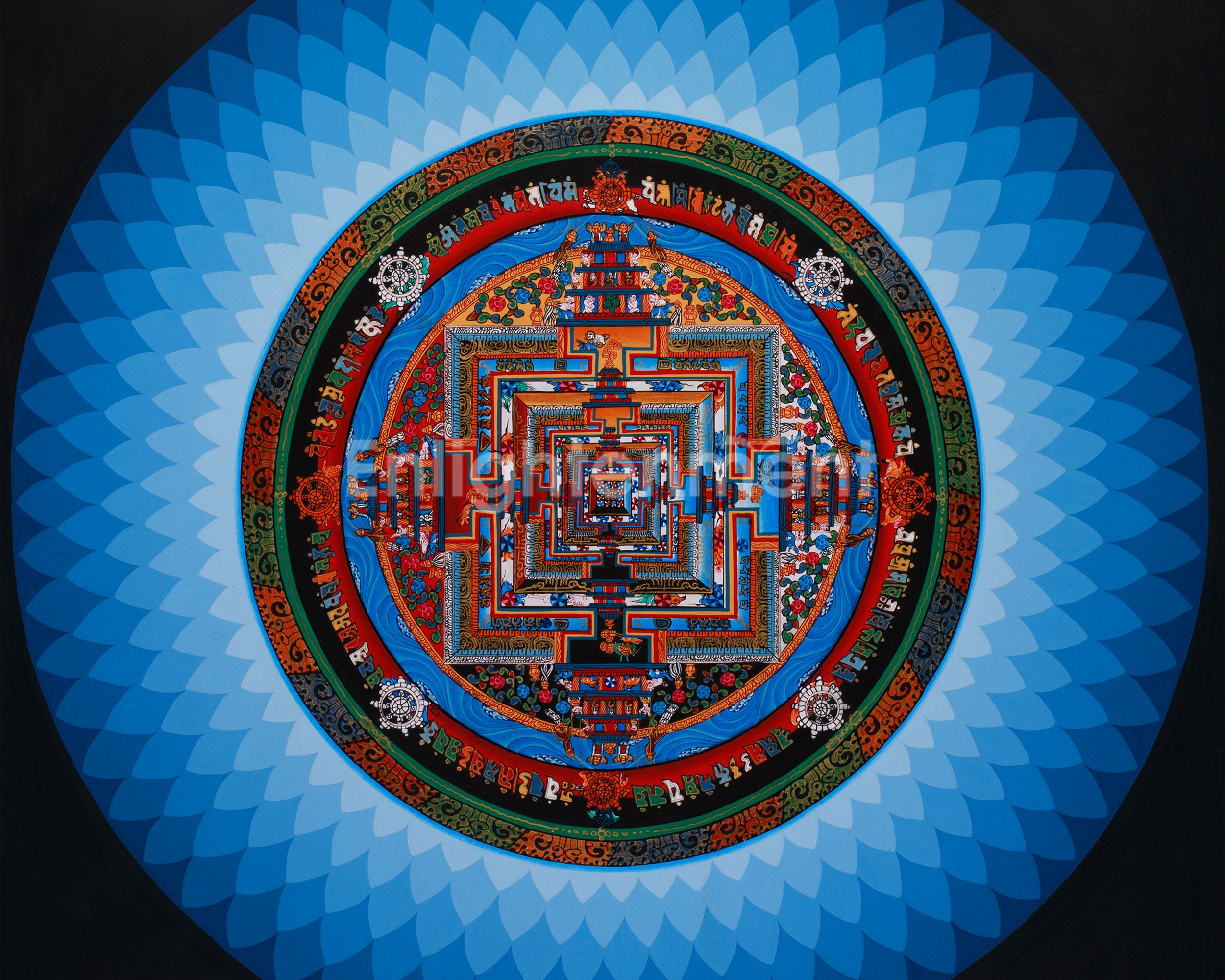 Tibetan Mandala of Kalachakra | Sacred Wheel of Time Buddhist Art