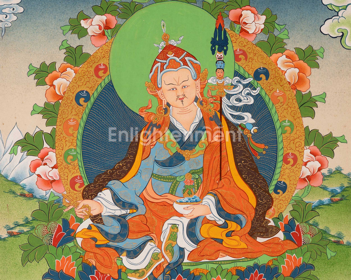 Guru Padmasambhava Thangka | Religious Painting | Wall Decors