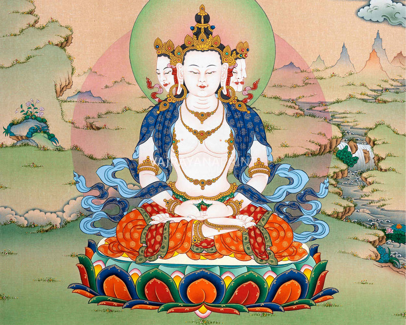 Thangka Artistry of Vairocana Buddha | Thangka Print of Universal Harmony | High Quality Print For Thangka Print