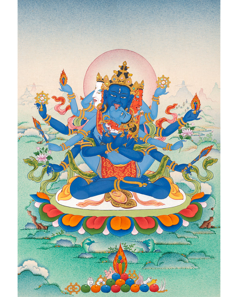 Guhyasamaja Thangka | Hand Painted Yidam | Meditational Deity