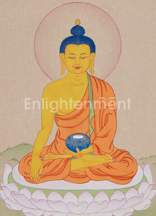 Peaceful Shakyamuni Buddha Art | Buddhist Thangka for Meditation and Enlightenment
