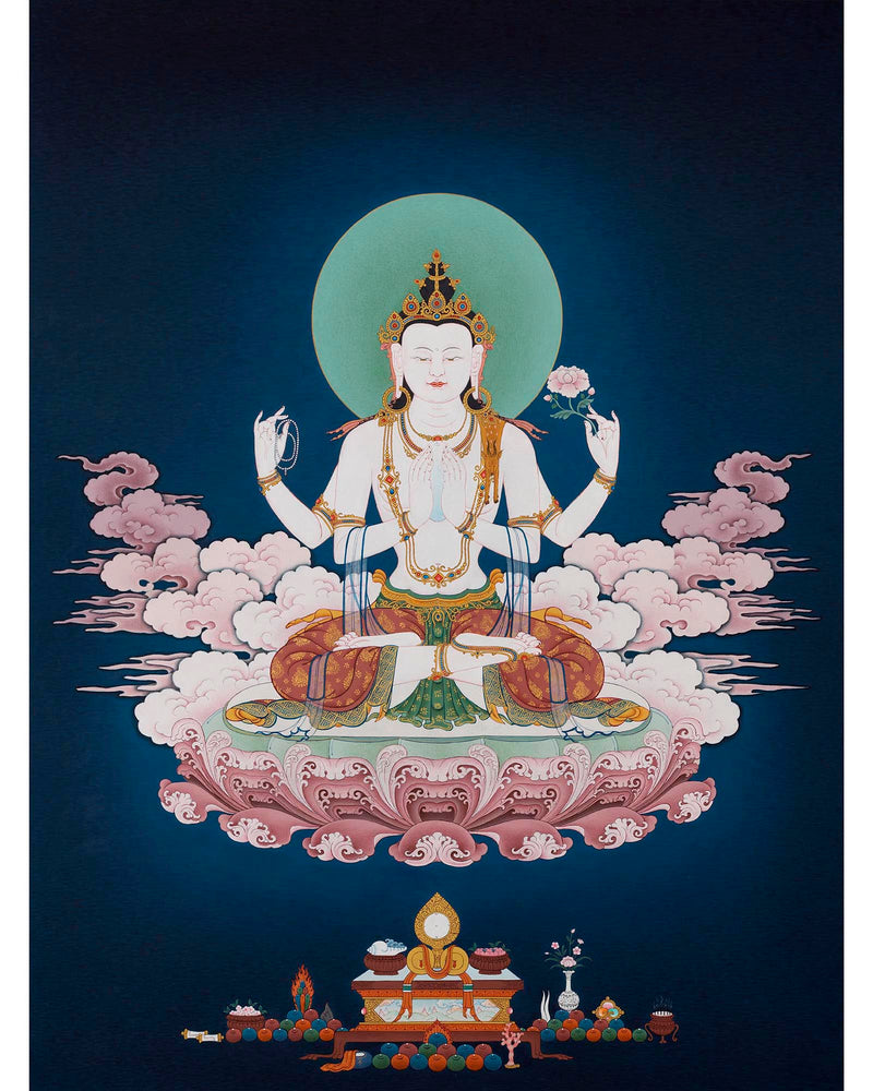 Chenrezig | The Bodhisattva of Compassion Painting  |  Avalokiteshvara Thangka