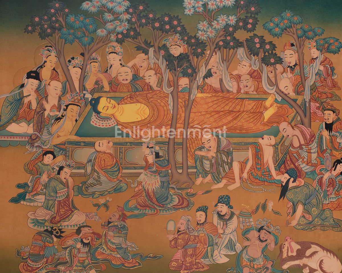 Buddha Parinirvana Thangka | The Final Liberation of Shakyamuni Buddha