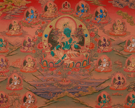 Twenty-One Taras Thangka Painting | The Feminine Energy in Enlightened Forms