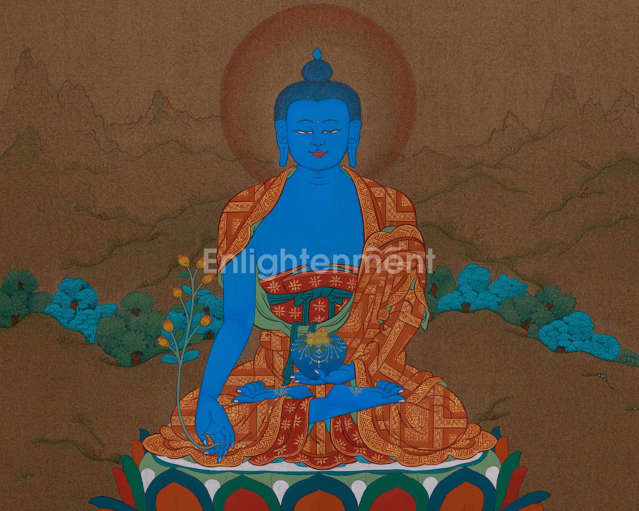 Medicine Buddha Sacred Art | A Masterpiece of Divine Healing and Spiritual Protection