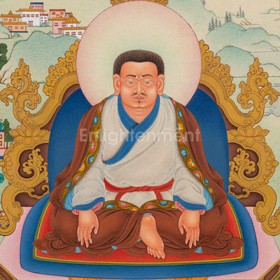 Guru Marpa Thangka | Hand Painted Thangka Artwork of Kagyu Master
