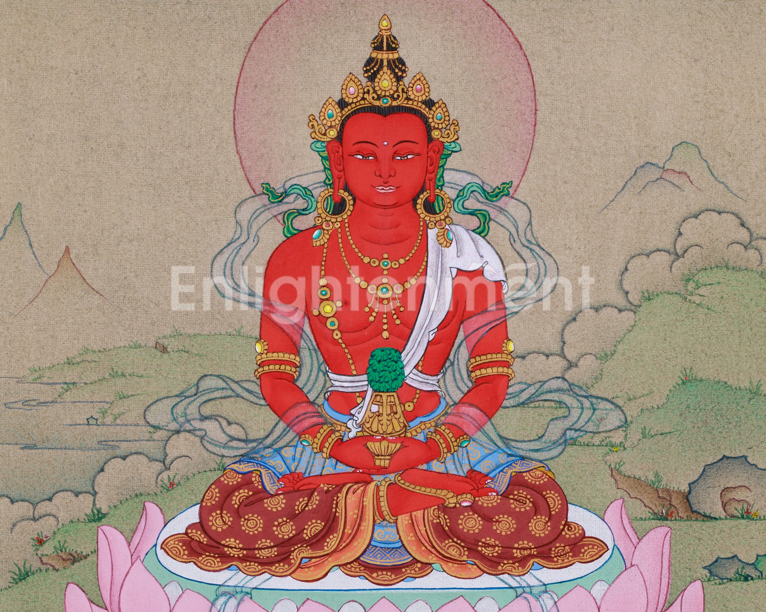 Thangka of Amitayus | The Buddha of Longevity and Eternal Life