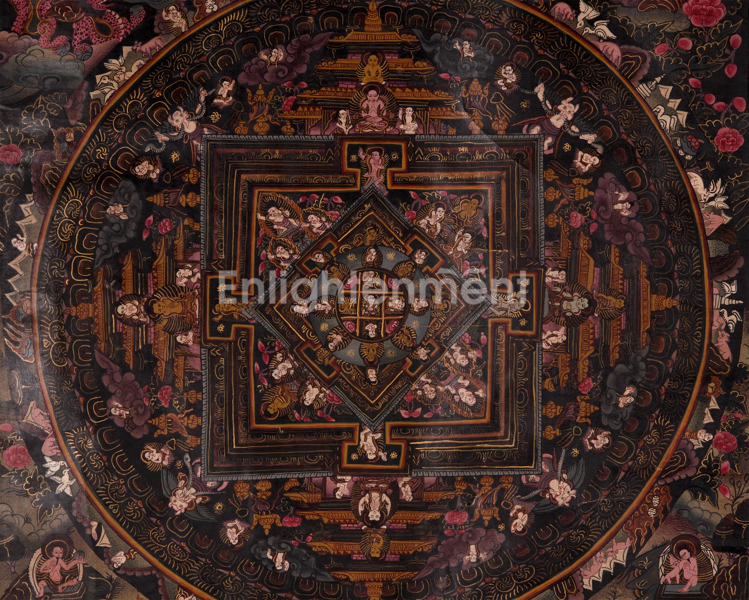 Heruka Mahakala Mandala | Old Tibetan Thangka
