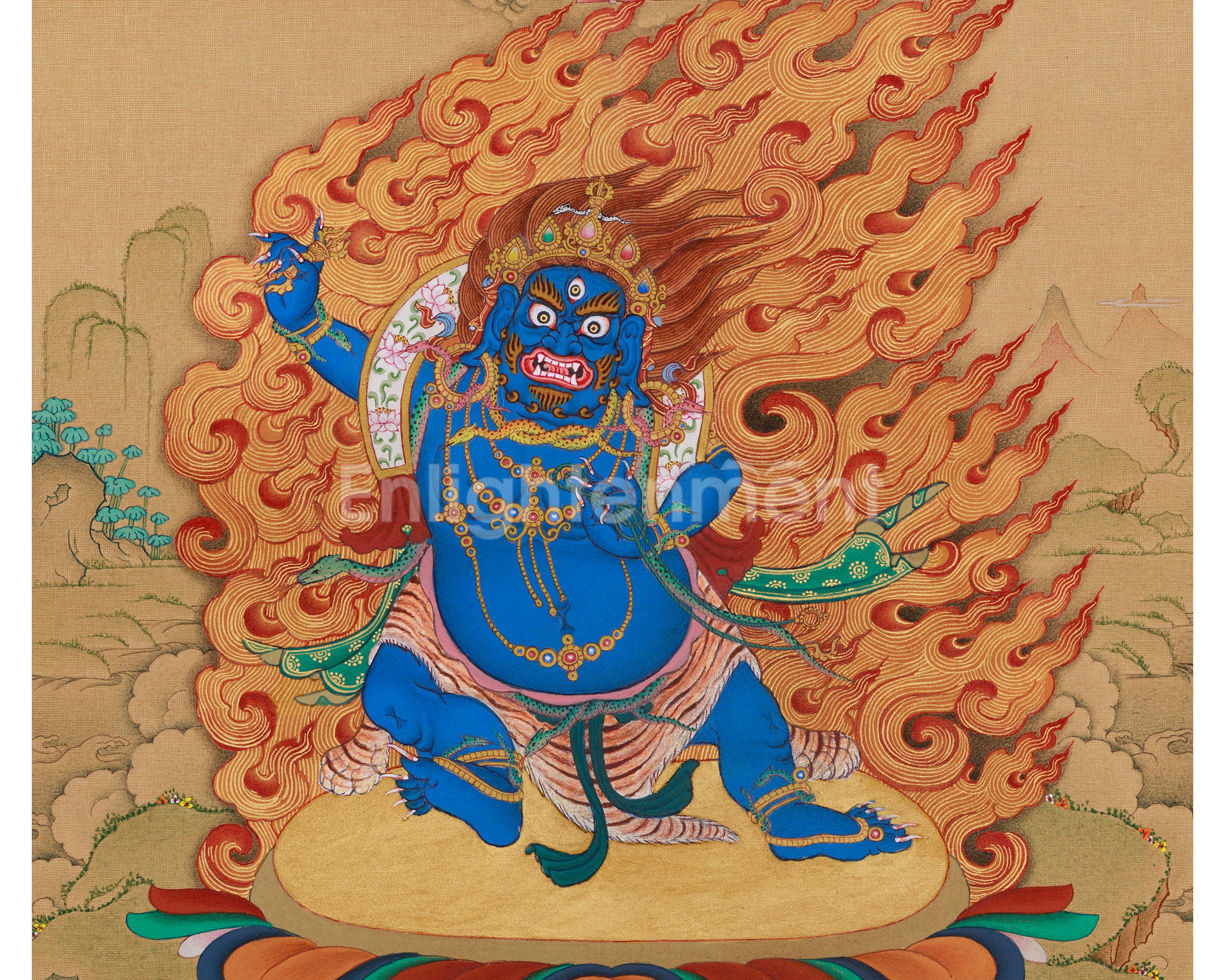 Wrathful Vajrapani Artwork | Guardian Deity of Tibetan Buddhism