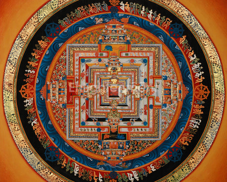 Hand Painted Kalachakra Mandala | Sacred Art of Enlightenment & Balance