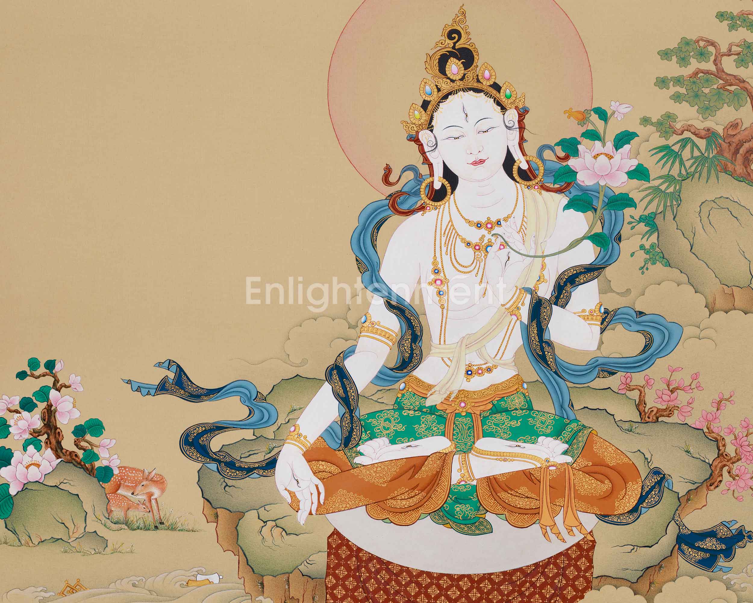Traditional Seven-Eyed White Tara | The All-Seeing Goddess of Compassion and Long Life