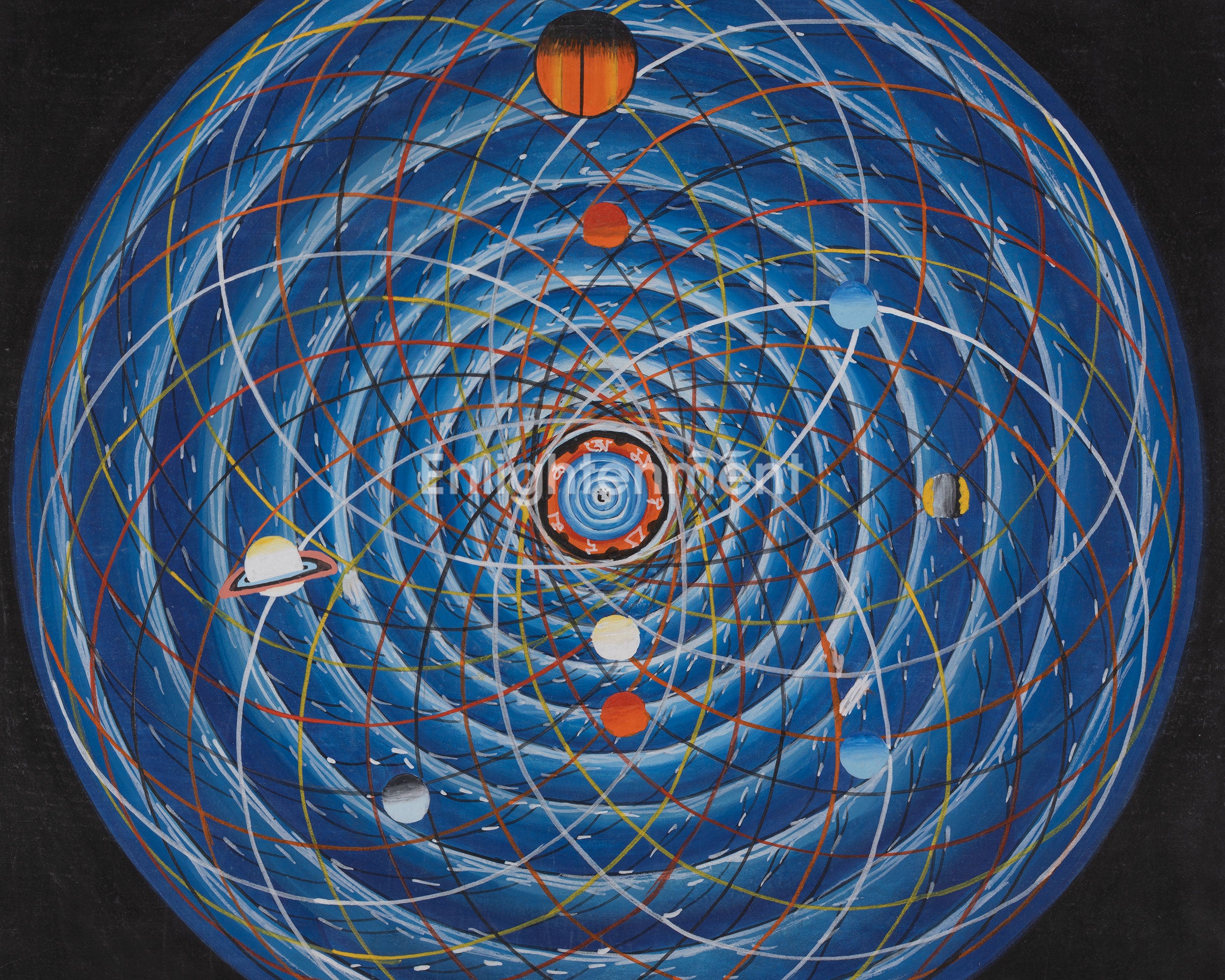 Hand-Painted Cosmic Mandala | Sacred Geometry Art