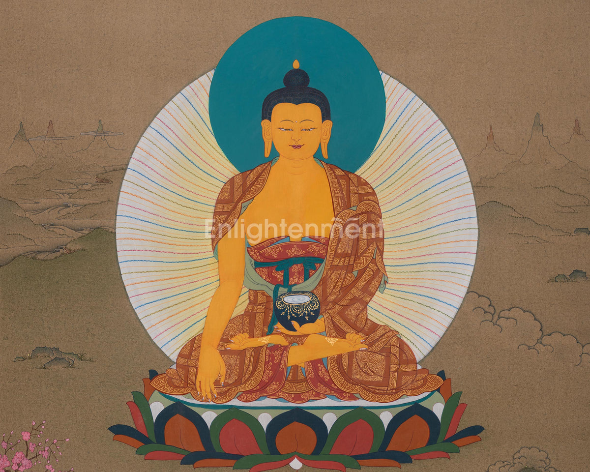 Siddhartha Gautama Meditation Art | Shakyamuni Buddha | Traditional Painting