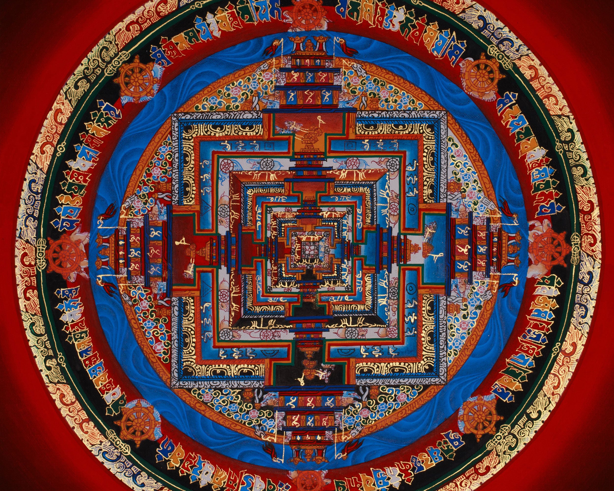 Kalachakra (Wheel of Time) Mandala Thangka | Journey Through Time and Enlightenment