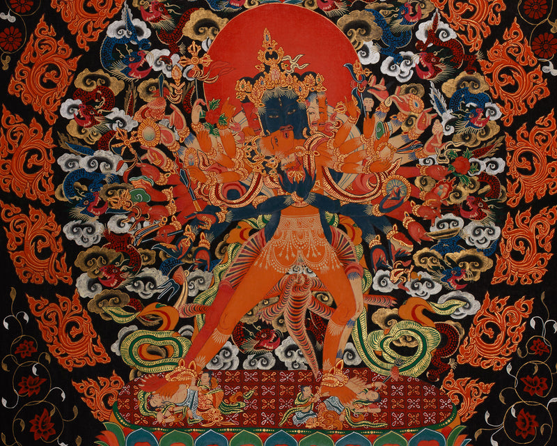 Heruka Chakrasamvara Yab Yum Thangka | Tantric Union of Wisdom & Compassion